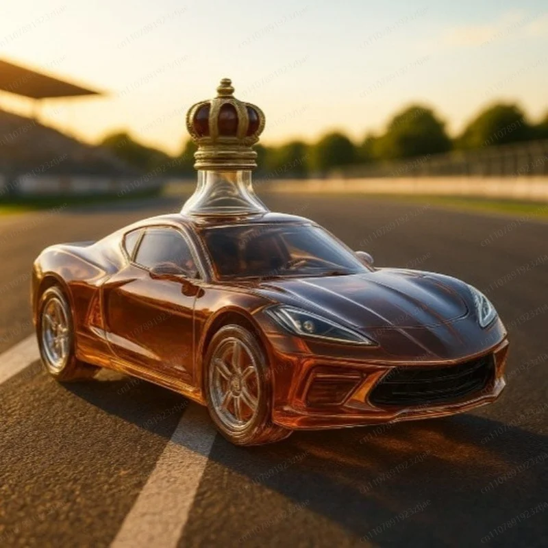 JMZ Creative Car Shaped Whiskey Decanter – 700ml Animal Design Glass Bottle for Men, Corvette Style Home Bar Decor
