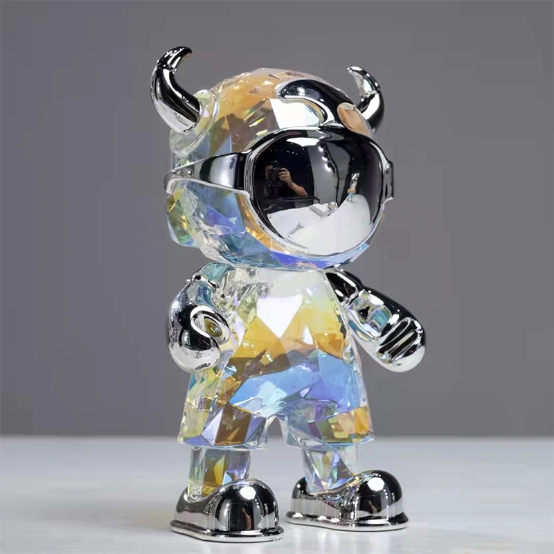 The institute is modern creative, modern minimalist design, cute and dazzling, transparent moo, moo, figurines, ornaments, Z