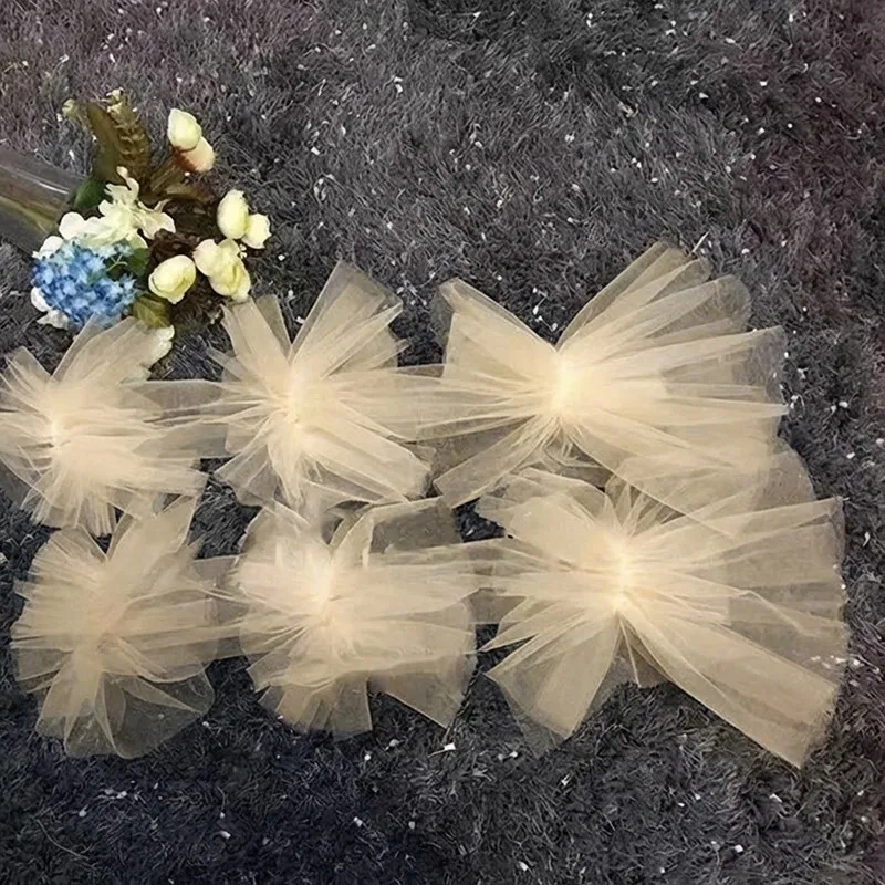 1Pair Elegant Mesh Fluffy Fake Sleeves Detachable Ruffle Tulle Bridal Arm Accessory Wedding Dress Accessories Bridal Sleeves