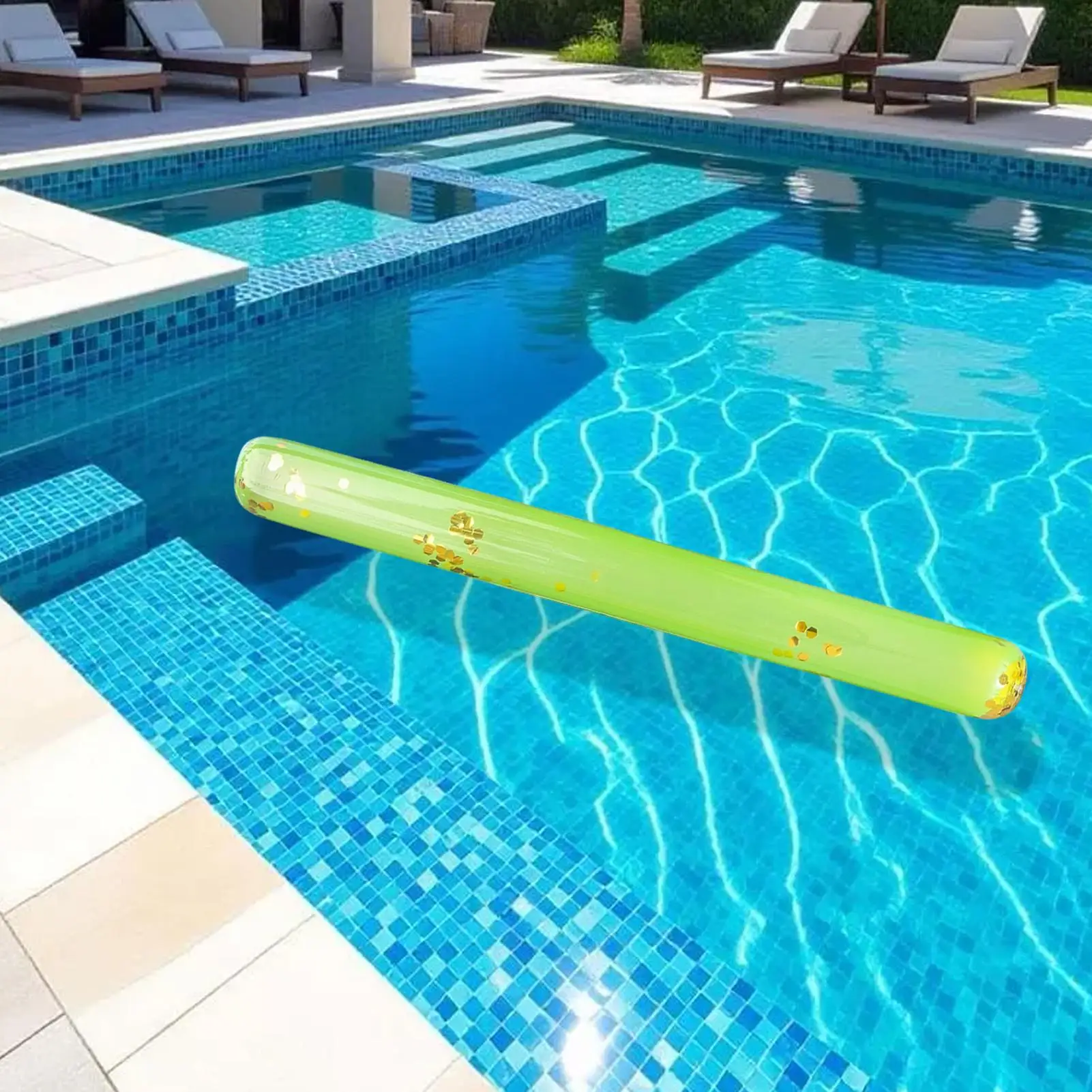Inflatable Pool Noodle Colorful Sequined Fun Floating Sticks Summer Pool Accessories For Travel Summer Beach Water Lake River