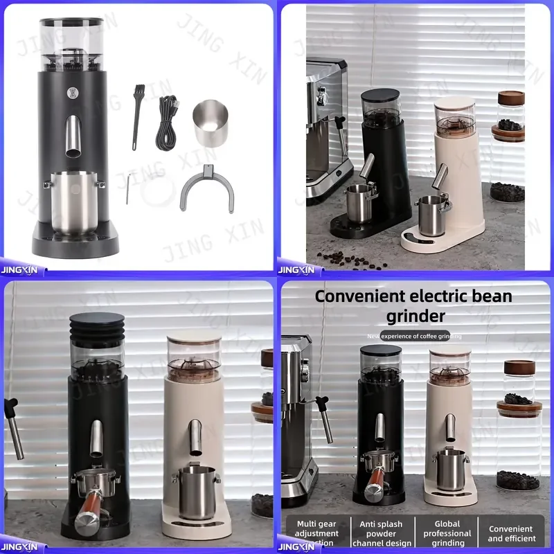 Custom for Electric Coffee Grinder USB Rechargeable Portable Bean Mill Adjustable Coarseness Stainless Steel Burr Grinding