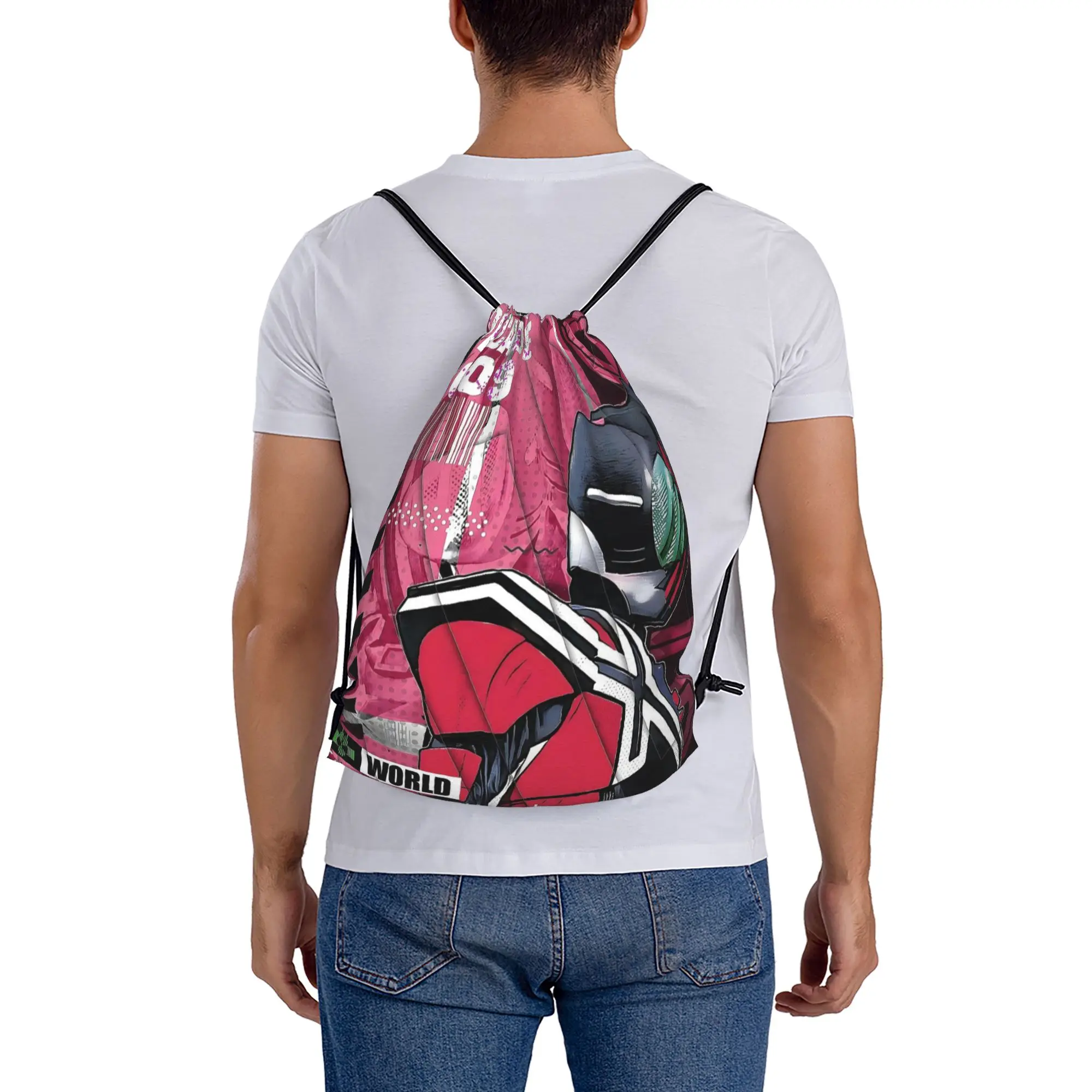 

Портативный рюкзак-мешок Kamen Rider 20 BANDAI для покупок, для занятий спортом, для обуви