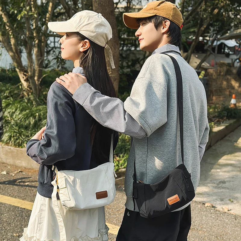 2025 New Couple Nylon Crossbody Bag Khaki Small Bag Easiest for Match Casual Shoulder Bag Unisex