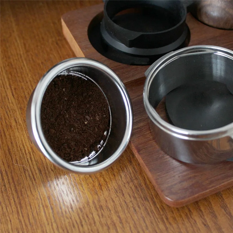 A005-Filtro de extracción de café expreso, tazón de café en polvo, mango presurizado sin fondo de 58Mm para cuencos de polvo cónicos