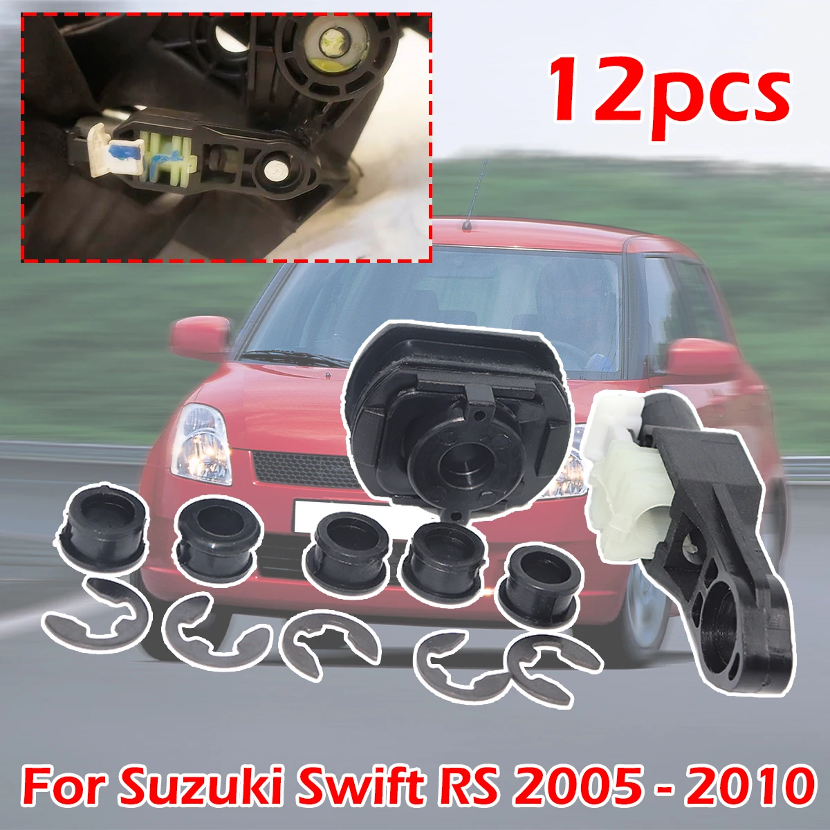 

12pc Gear Shift Cable Linkage Lever End Rod Connect Bushing kit For Suzuki Swift RS 2005-2010 Mazda Carol Car Replacement parts