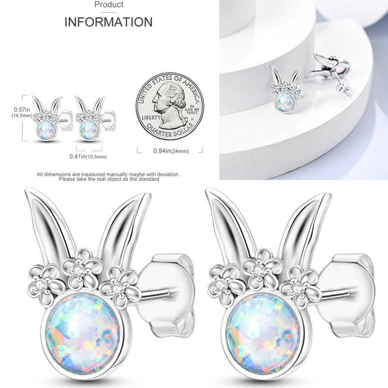 925 Sterling Silber Ohrstecker Kirsche Delfin Avocado Schmetterling Biene Blume Feder Bunter Schmuck Geschenk für Frauen Mädchen – Detail 16