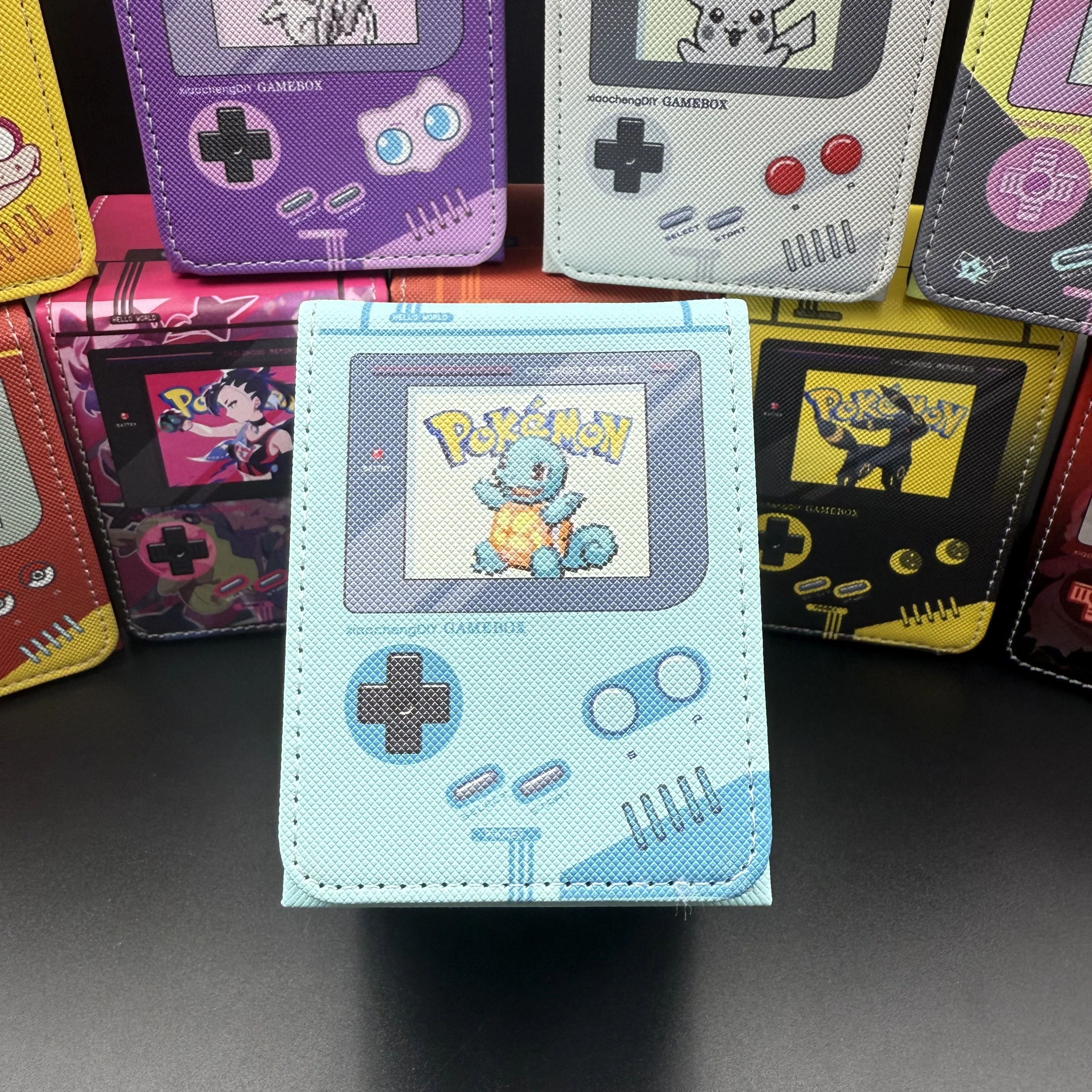 

New Cartoon Diy Self Made Ptcg Squirtle Card Storage Box Ws Opcg Ptcg Squirtle Cute Leather Magnetic Card Storage Box Gift Toys