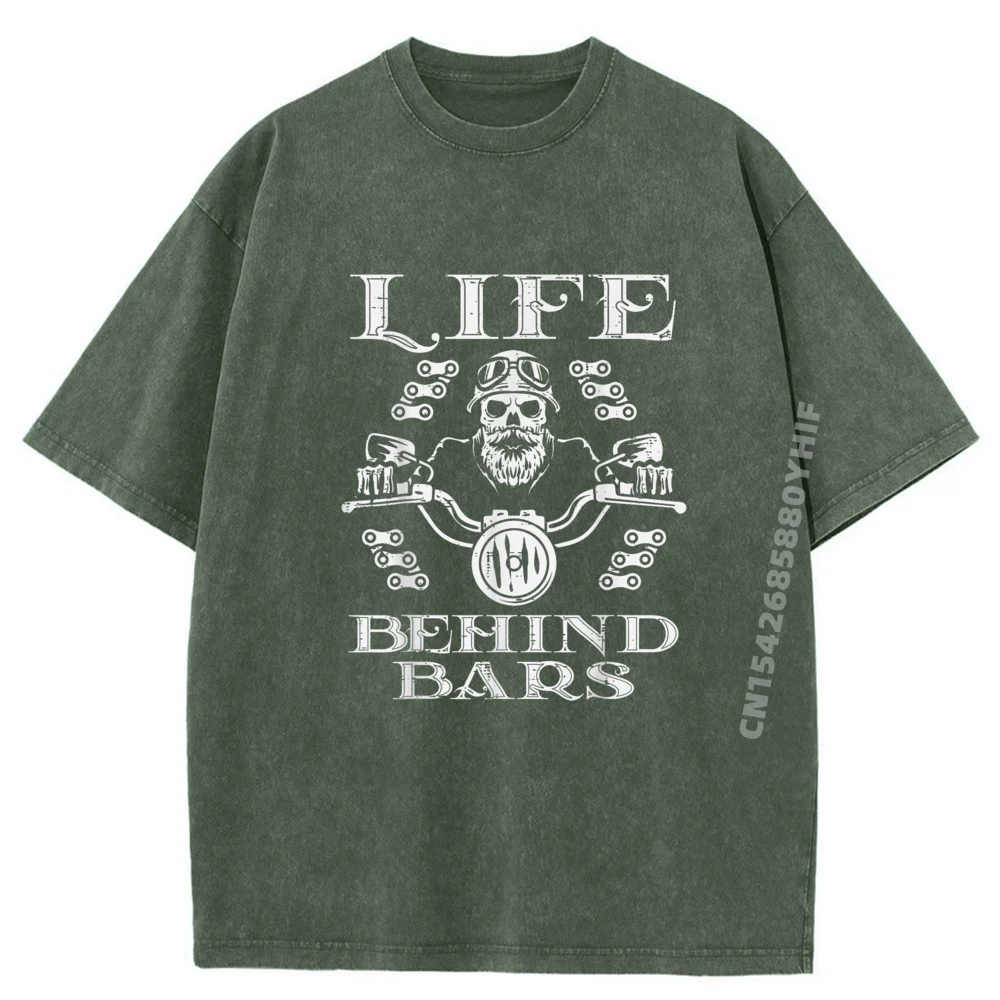 

Casual T-shirts Women Retro Biker Life Bars Motorcycle Motorbike Tops Tees Normal Washed Shirt Designer Clothes Man