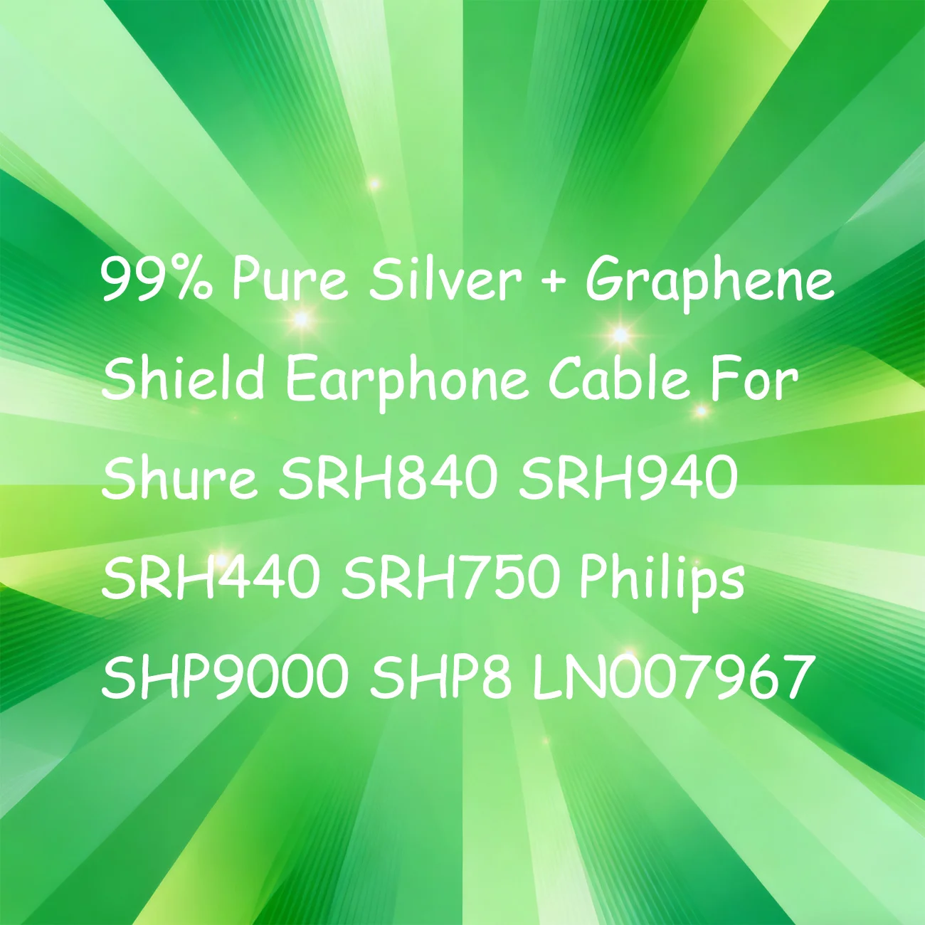 

99% Pure Silver + Graphene Shield Earphone Cable For Shure SRH840 SRH940 SRH440 SRH750 Philips SHP9000 SHP8 LN007967