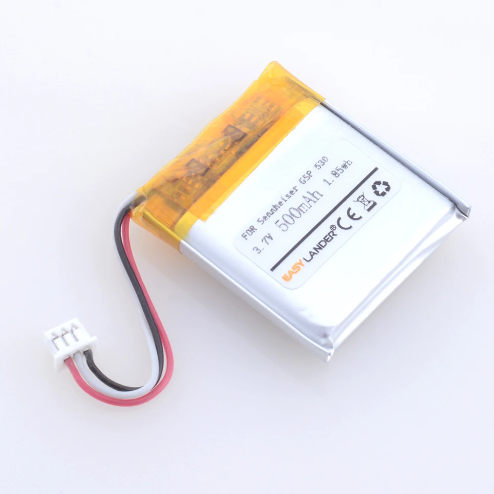 Bateria para fone de ouvido sem fio 3,7V 500mAh AHB 552826 TPC-2 Para Sennheiser GSP 670, 350, 500 GSP670 GSP350 GSP500