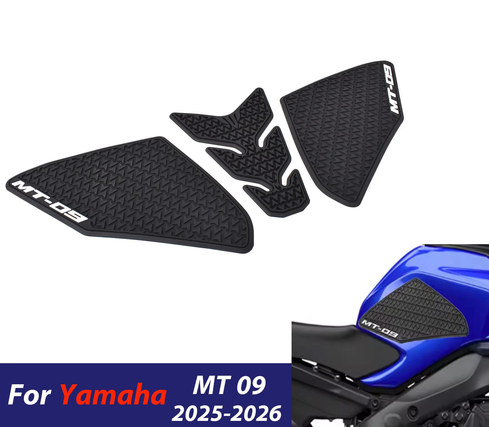 

Motorcycle Tank Pad Accessories Fuel Tank Pad For Yamaha MT 09 2025 2026 MT-09 MT09 Non-slip Side Fuel Tank Waterproof Pad
