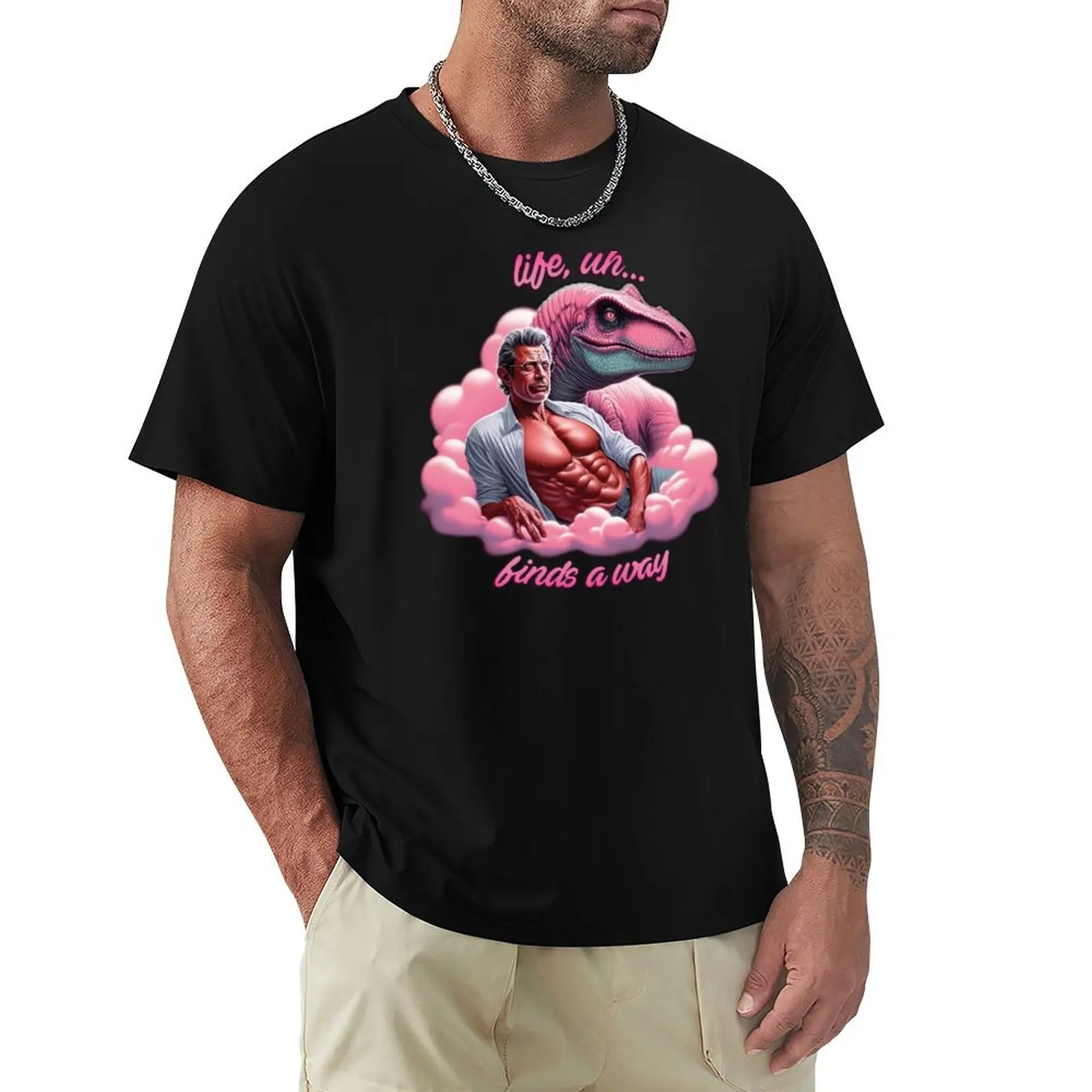 Life, uh... Finds a Way Pink Ian Malcolm T-Shirt Cool Dry Performance T-Shirt