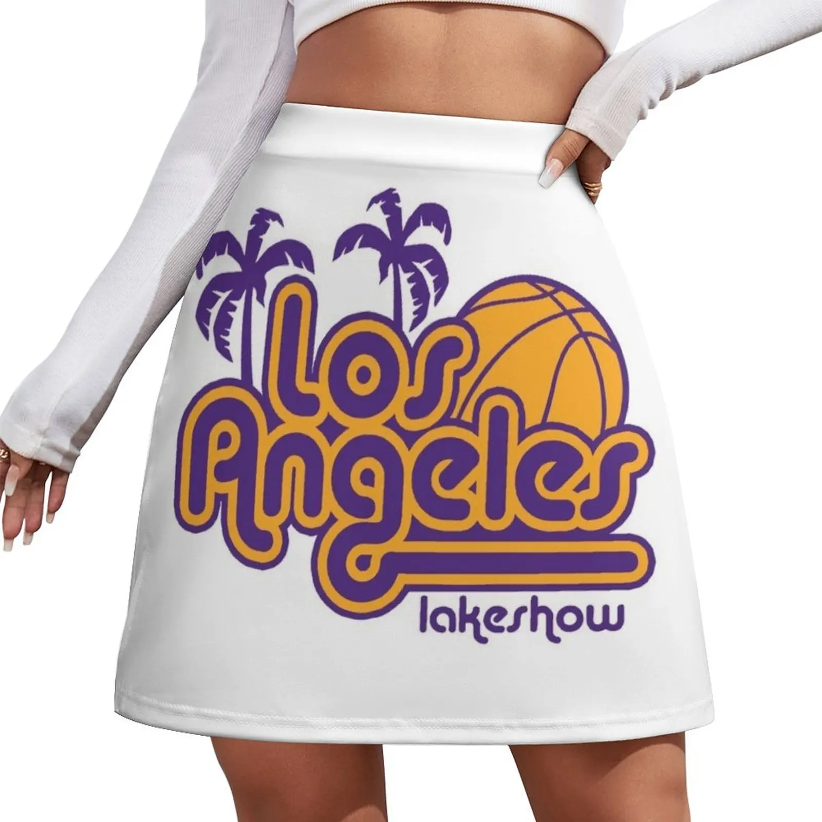 

Los Angeles Lakeshow - White Mini Skirt Women clothing skorts for women skirt sets clothes for women Mini Skirt