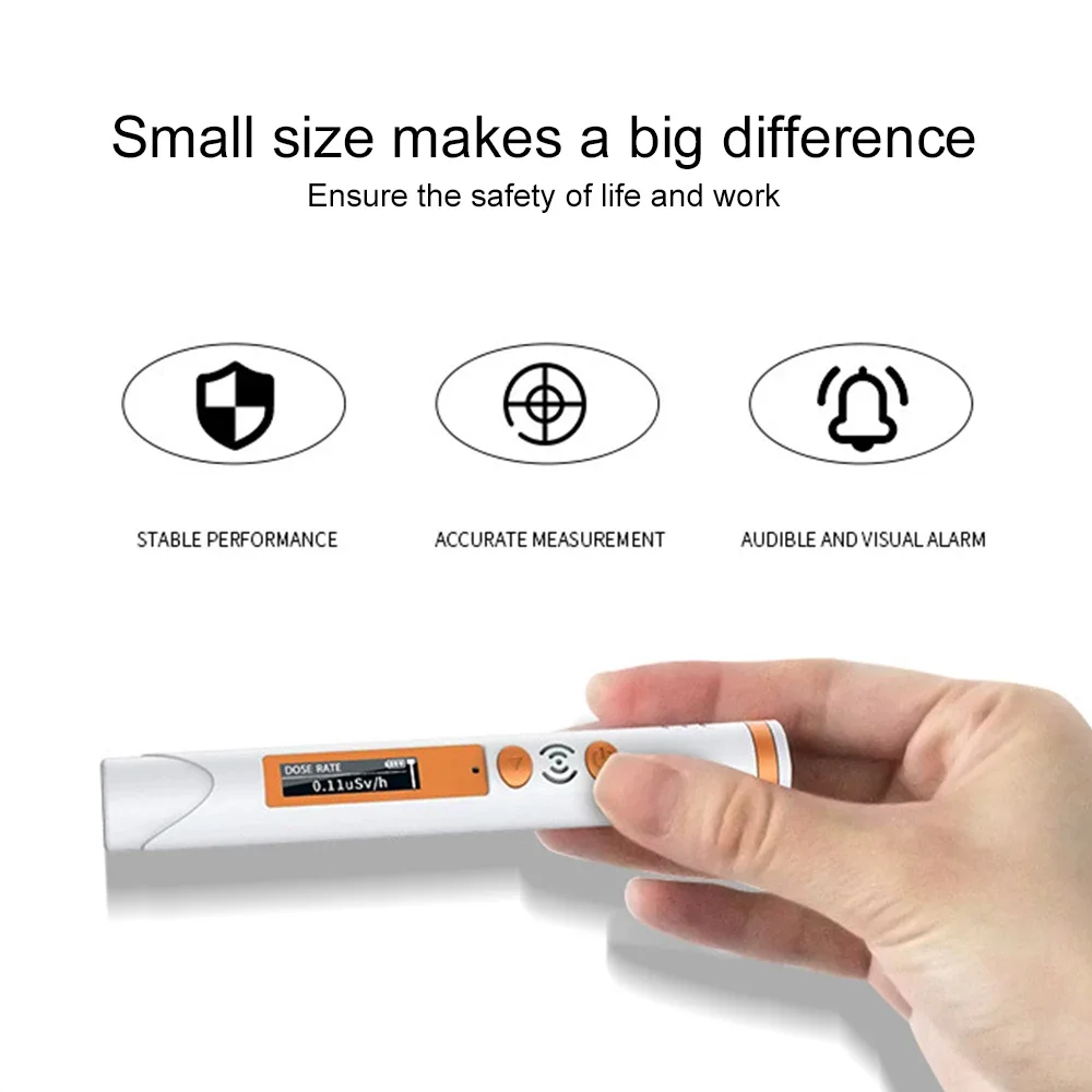 HFS-P3 Portable Radiation Detector Marble Radioactive x/y Ray Personal Dose Alarm Counter 48mm Handheld  Pen Type Geiger Counter