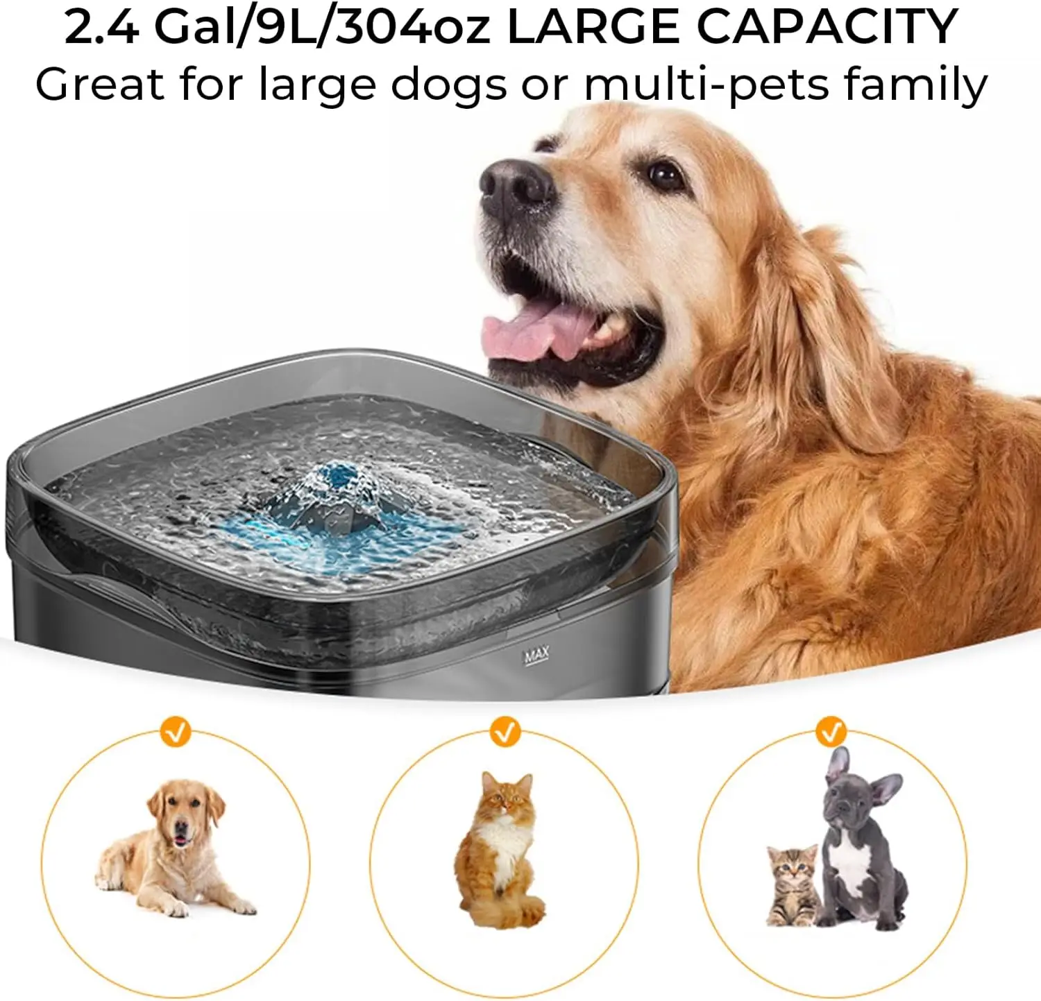 

Dog Water Dispenser Automatic Water Dispenser Intelligent Circulation Filtration Flow Capacity for Dogs