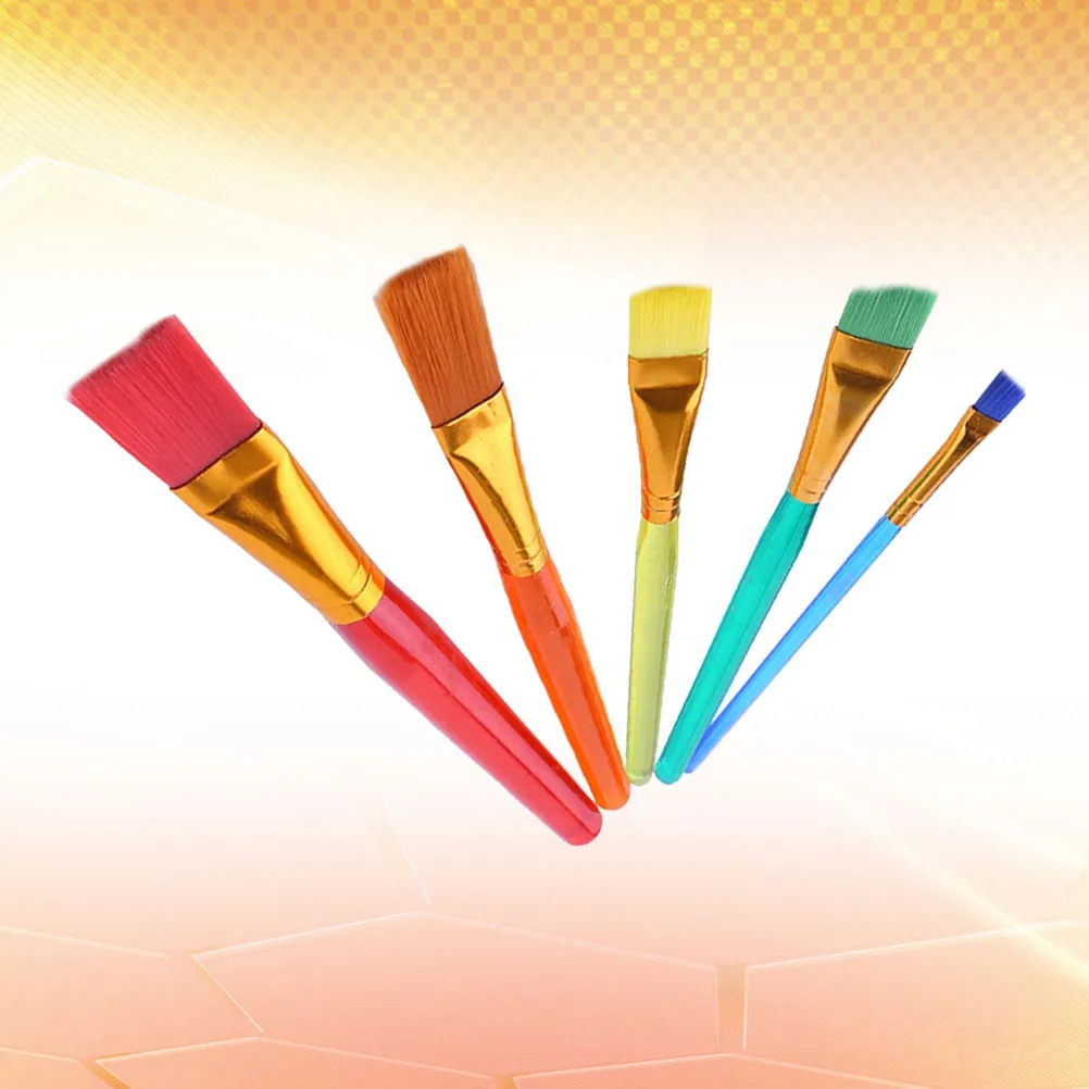 

5Pcs Kids Creative Paint Brush Set Multi Use Art Tools for Acrylic Oil Watercolor Gouache Pottery Beginner Friendly Lightweight