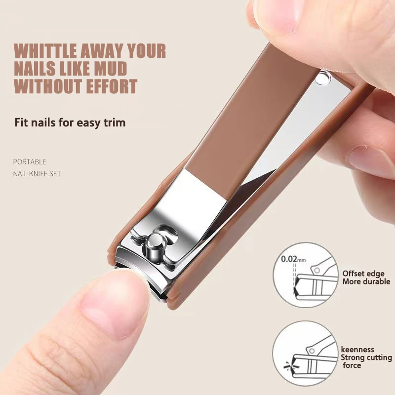 مجموعة أظافر من الفولاذ المقاوم للصدأ ، مقصات أظافر مقاومة للرذاذ ، أداة تجميل منزلية خاصة متطورة ، جديدة ، #2