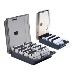 Large Capacity Plastic Buniess Card Box Name Cards Storage Holder File Card Organizer Box for Holding 1000 Cards