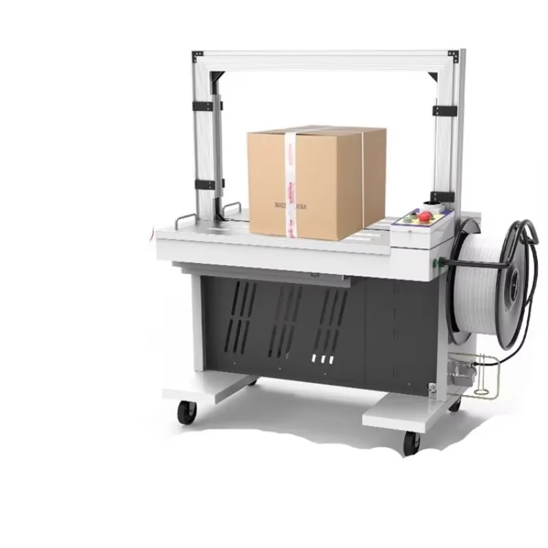 Máquina flejadora de cajas de cartón completamente automática a precio de fábrica, máquina flejadora de correa de plástico PP PE de 5mm