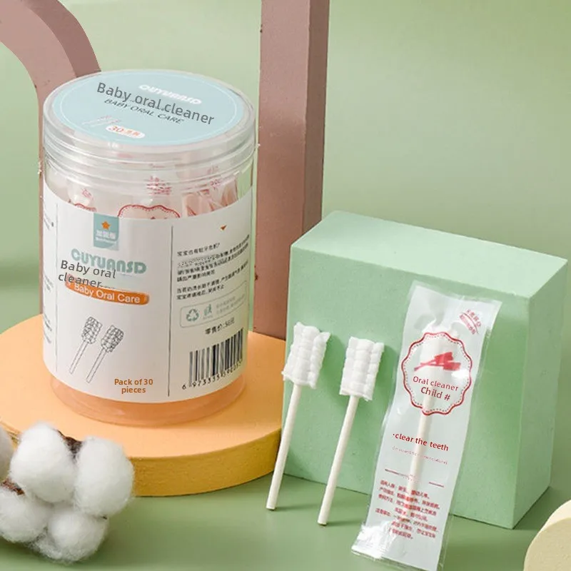 

Newborn Baby Oral Cleaner Set: Soft Bristle Toothbrush & Gauze Swabs, Gently Clean Tongue Coating & Milk Stains, Gentle on Gums