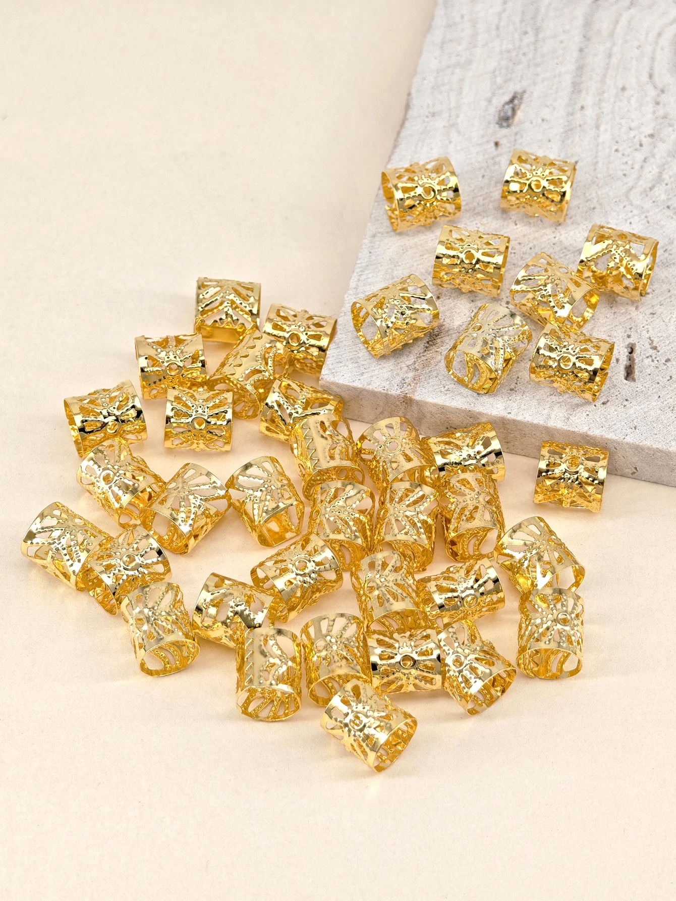 40pcs Gold Dreadlock Locs Accessories For Hair, Hair Jewelry For Braid Hair Rings For Women And Girls, Adjustable Cuffs Braiding image 4