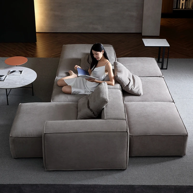 Double sided sofa, living room, back to back, two sides of tofu block sofa