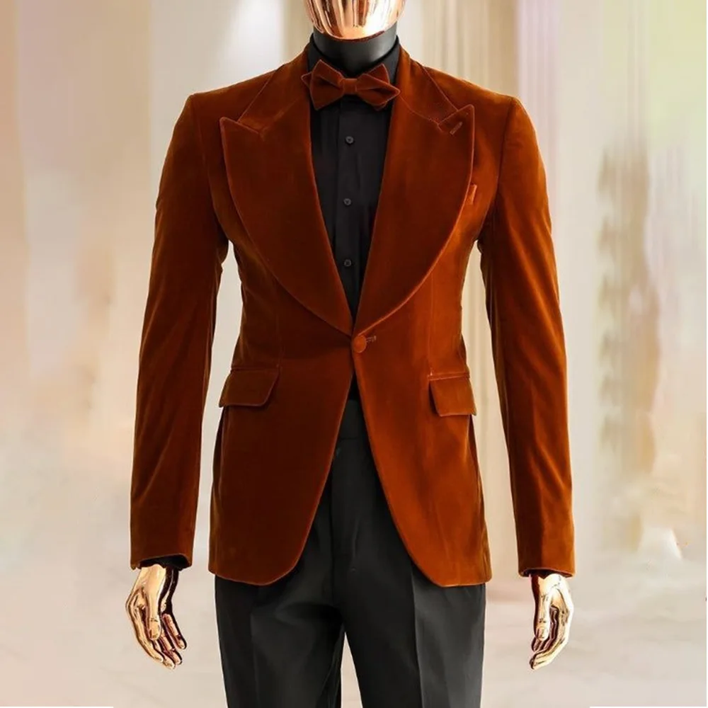 

Men's Velvet Jacket Large Lapels Mens Suit Coats Suit Jackets Man Dress Elegant New in Suits and Blazers for Man Male & Coat Top