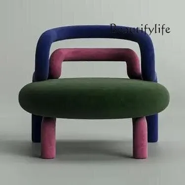 

Nordic designer special-shaped curved tube soft bag chair creative hotel meeting guests to negotiate back chair