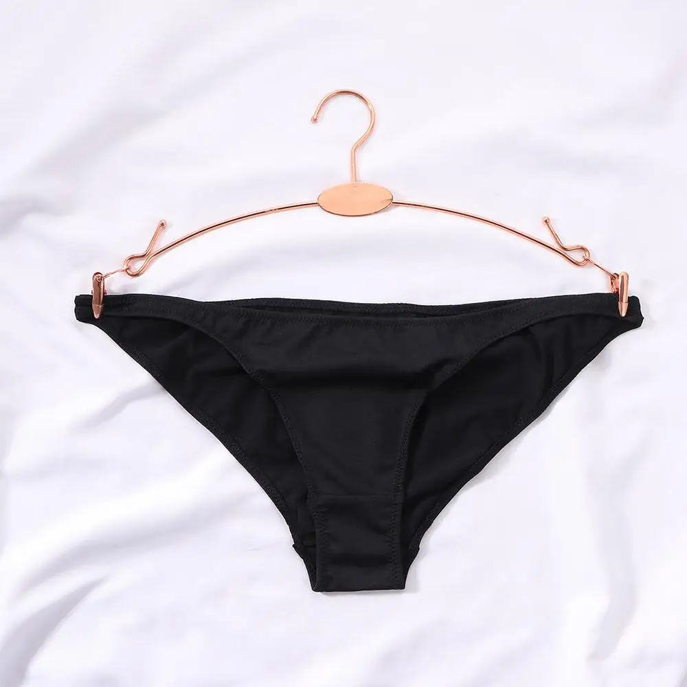 DIY Breathable Men Half-covered Buttocks Low Waist Unisex Ladies Panties Solid Color Triangle Thong Milk Silk