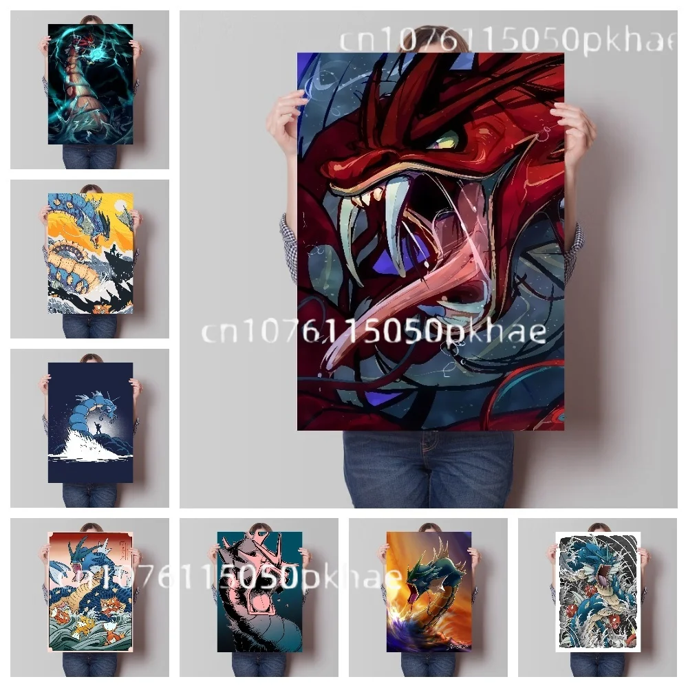 

Pokemon Canvas Painting Anime Gyarados Poster and Print Watercolor Wall Art Picture Home Decor Posters Kids Gifts