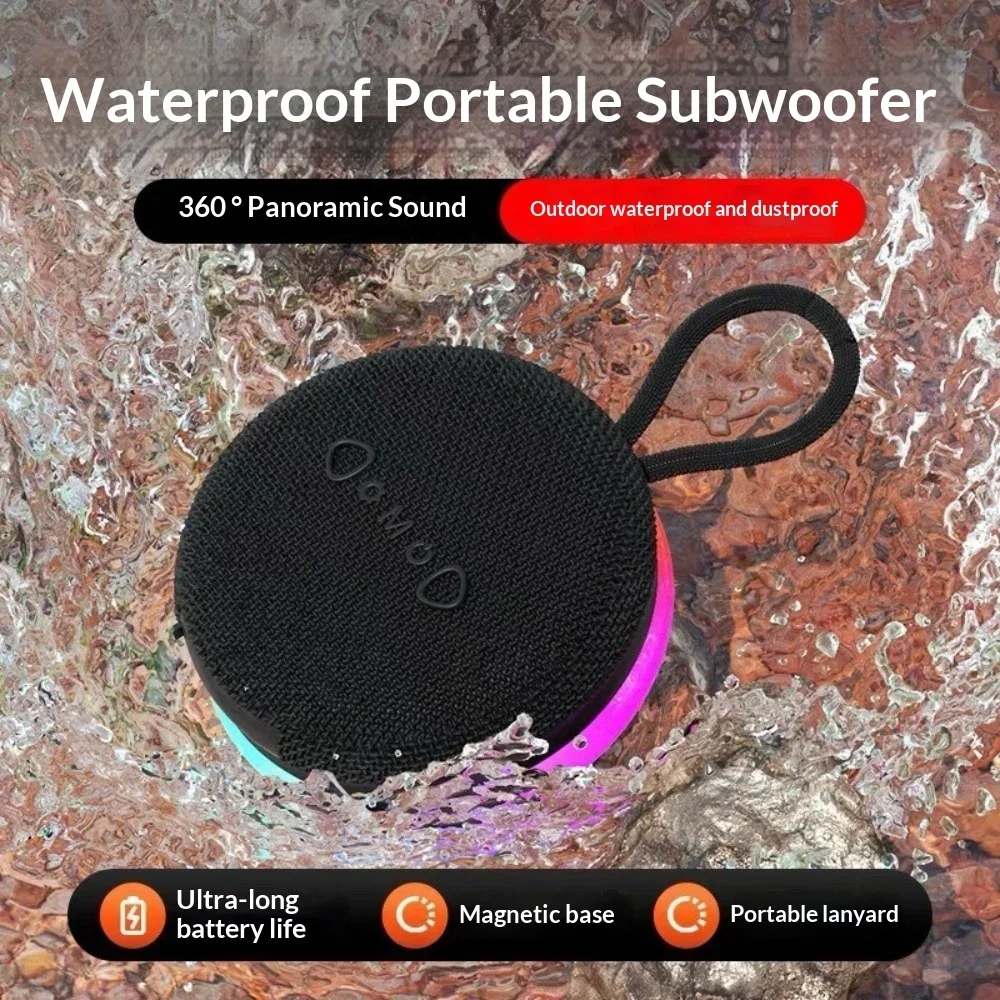 Multi Scene Mini Metal Bluetooth Speaker Stereo Heavy Bass Support TF Card Portable Desktop Car Outdoor Travel Daily Music Playb