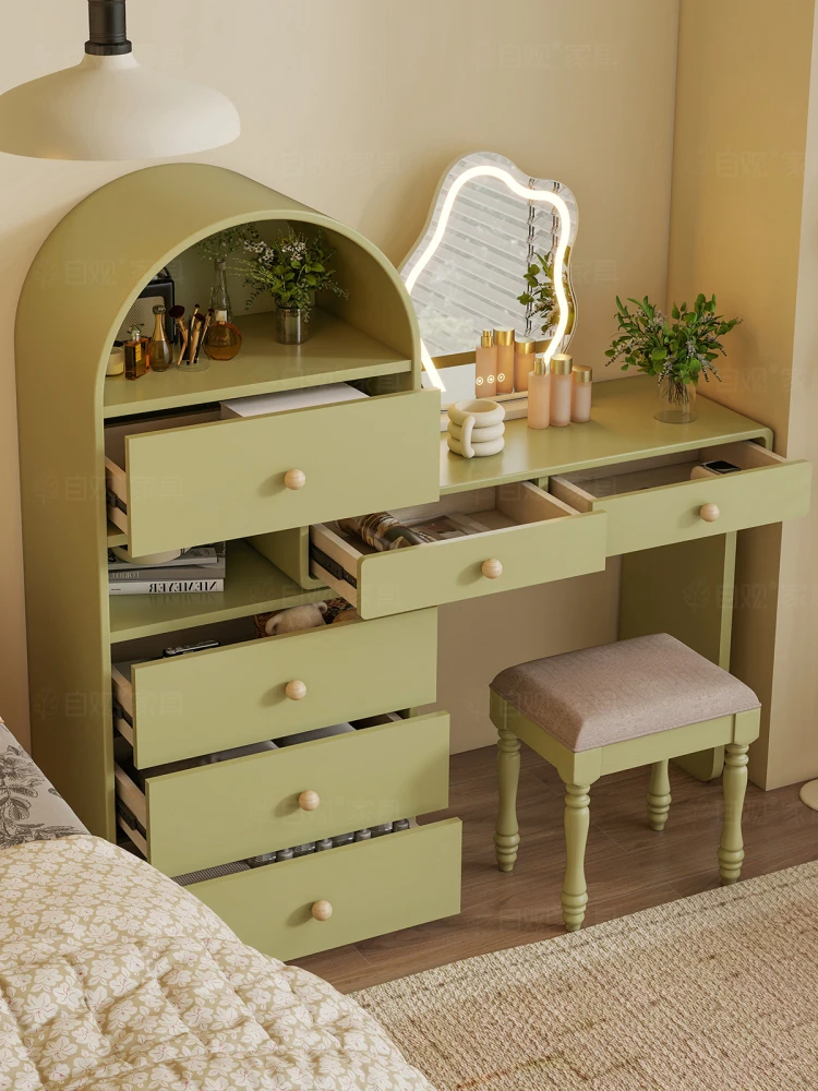 

Wind dresser, bedroom storage cabinet, integrated chest cabinet, dressing table, arched small apartment makeup table