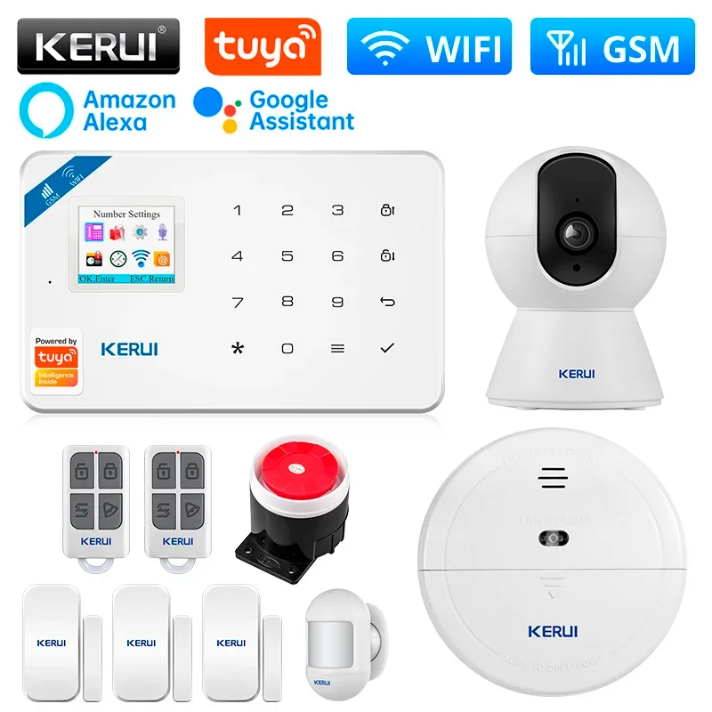 

KERUI W181 Wireless Alarm System Central Unit WIFI GSM Alarm Tuya Smart Door Sensor Burglar Support Alexa&Google APP Control