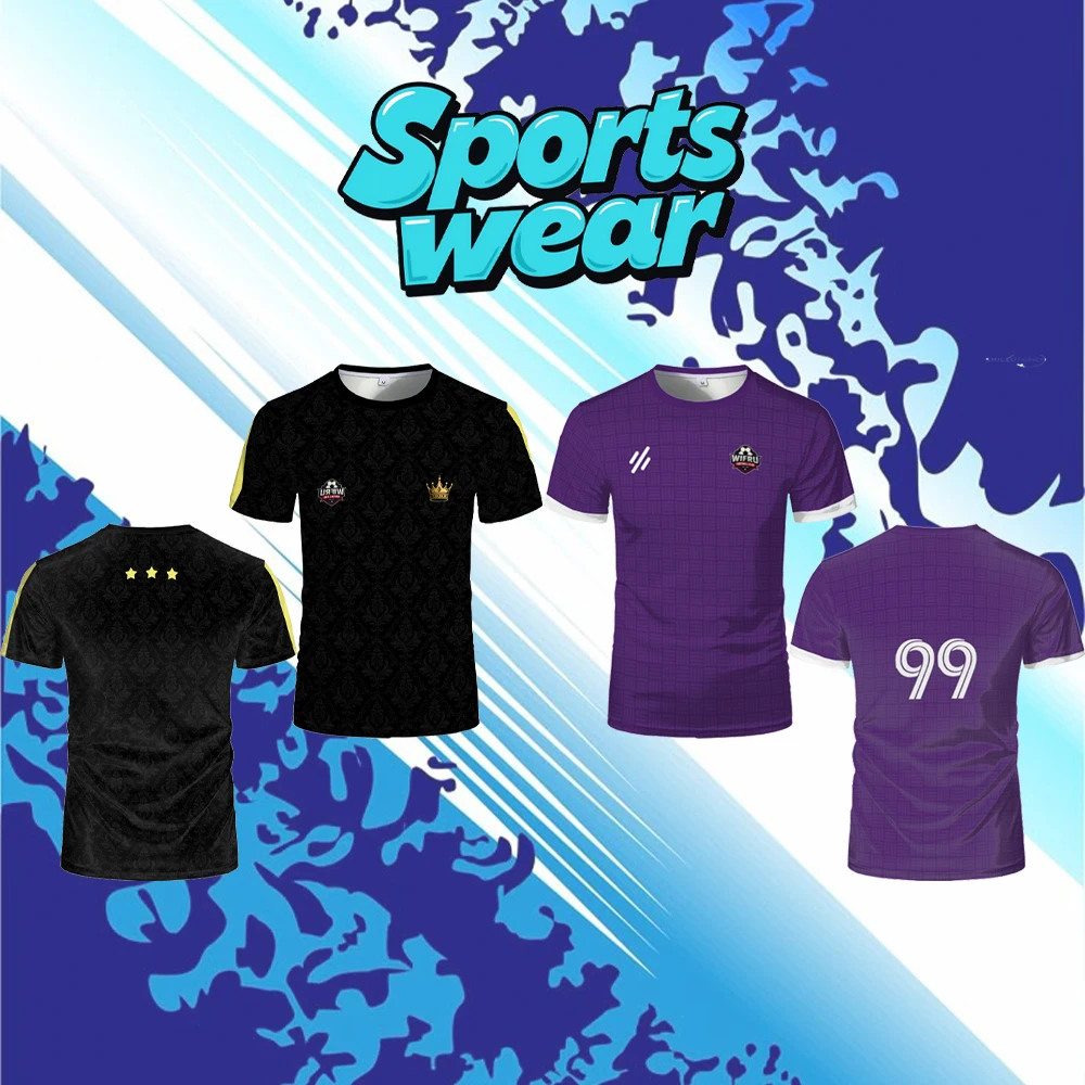 

NEW Summer Custom Sportswear Jerseys WIFRU Street Hip-hop Popular Y2k Clothes Breathable T Shirt Short Sleeve Comfort Loose Tops