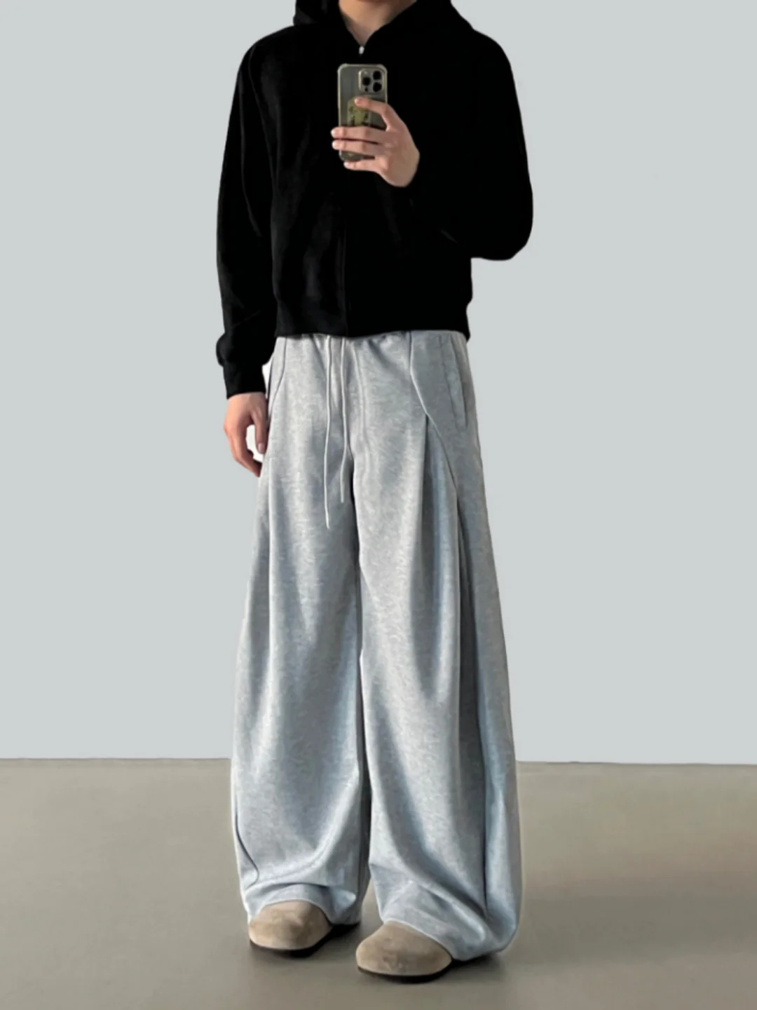 

American Retro Cleanfit ey Straight Leg Sweatpants Casual Spor Wide Leg Trousers for Men And Women Spring Autumn