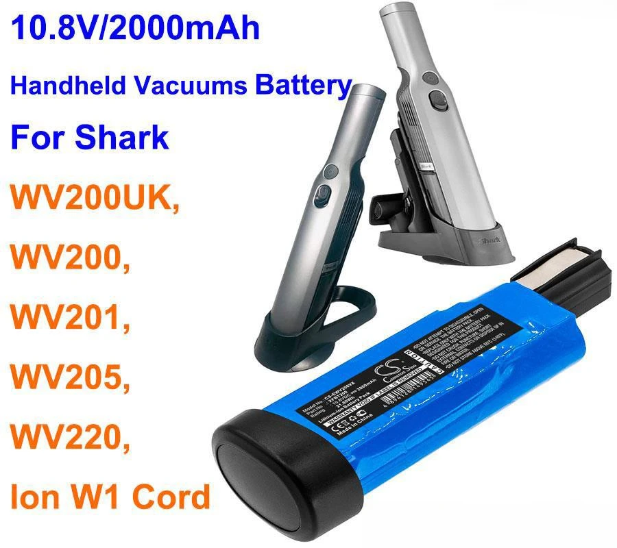 10.8V 2000mAh Vacuum Cleaner Battery XFBT200 XFBT200EU XFBT200J for Shark Ion W1 Cord, WV200UK WV200 WV201 WV205 WV220 UV200CCO