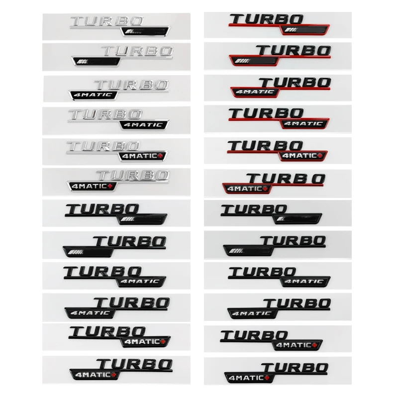 3D Car Fender Turbo AMG Logo Turbo 4MATCI Emblem Badge Sticker For Mercedes Benz A45 A35 CLA45 GLA45 CLA35 GLE53 AMG Accessories