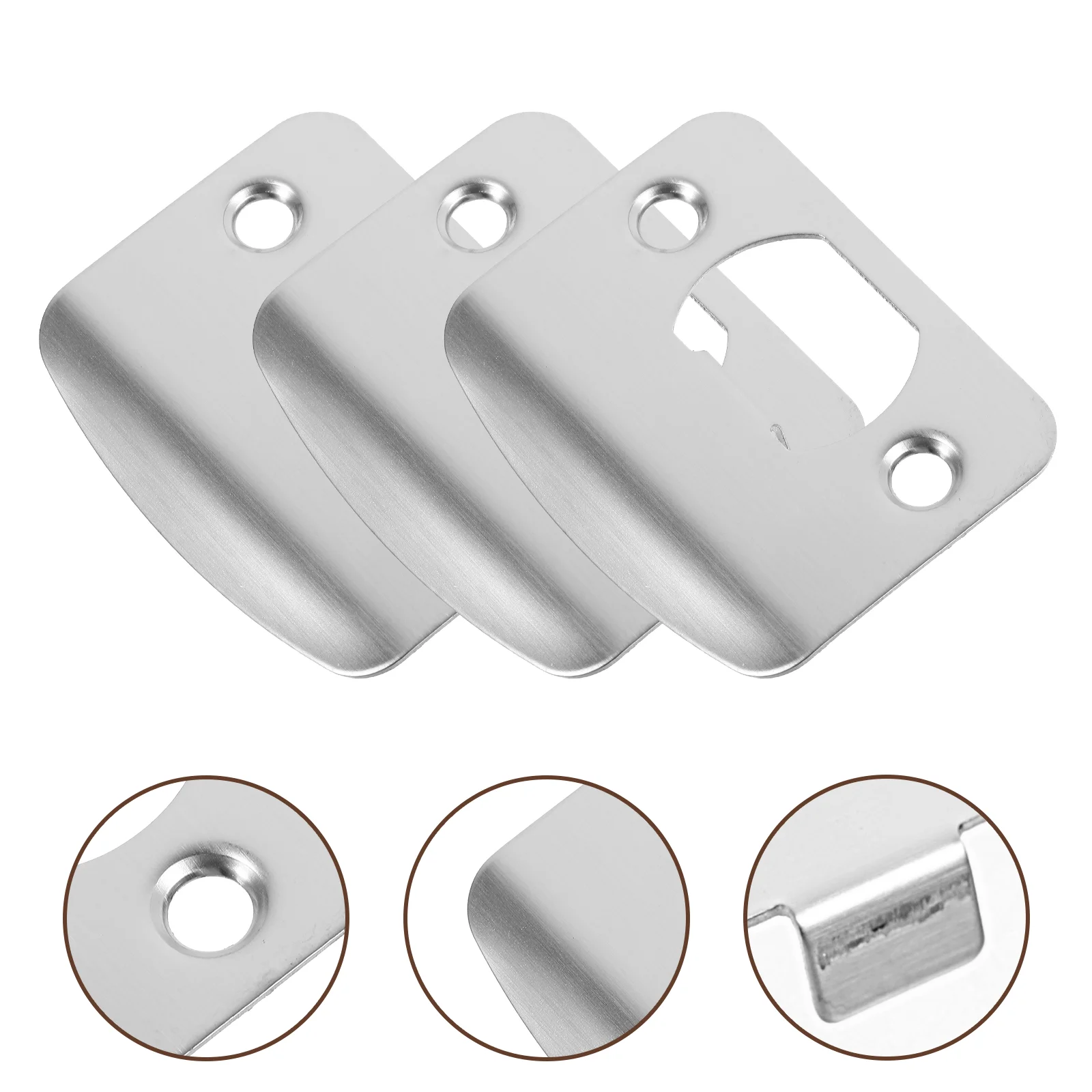 4 Pcs Lock Tongue Buckle Garage Door Reinforcement Deadbolt Strike Plate Front Kit Hole Cover Stainless Steel Bulk Keychain