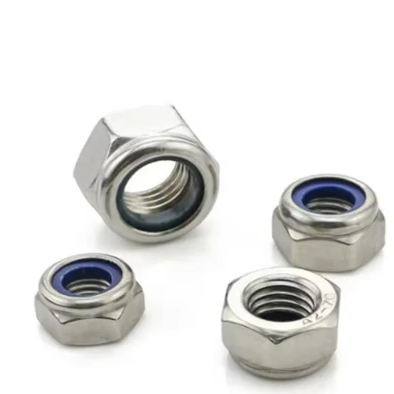 White/Black Zinc Hex Nut 4-40Pitch To 3I8-16Pitch U.S Made UNC Anti Loosening Self-Locking Nylon Locking Anti Slip Screw Cap