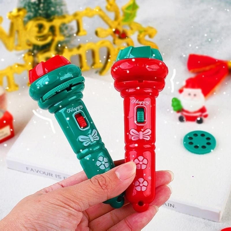 Weihnachten Projektion Taschenlampe Licht Spielzeug Dia Projektor Taschenlampe Projektion Licht 15UB