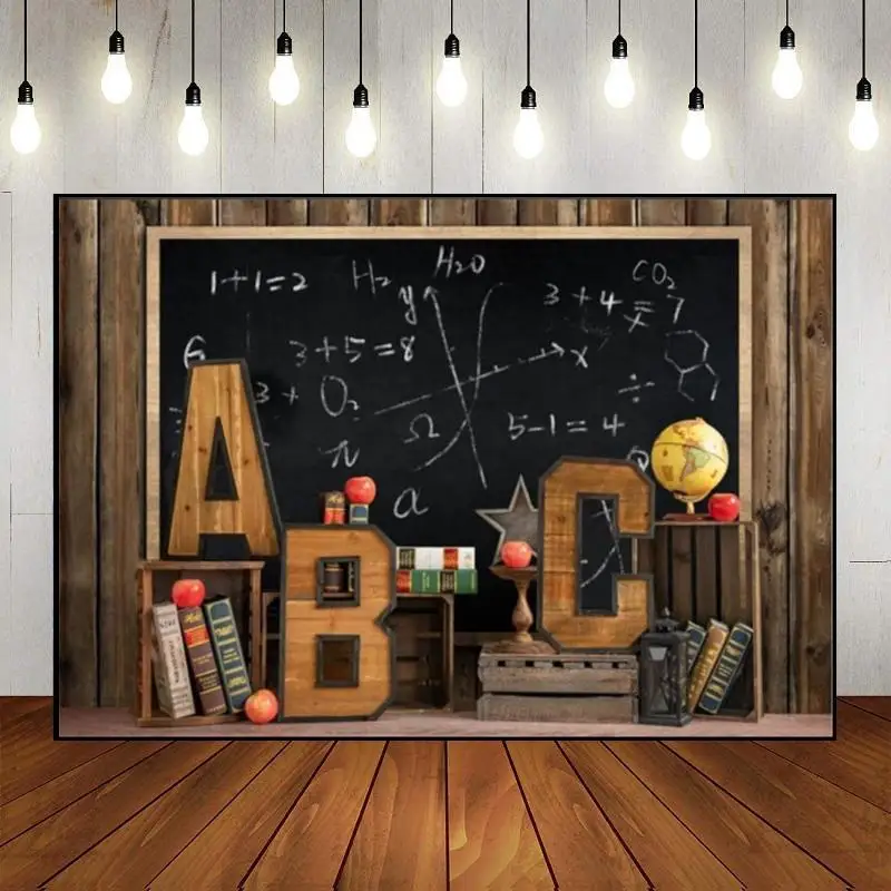 

Welcome School Classroom Colorful Wood Wall ABC Freedom Background Photography Backdrops Decoration Baby Shower Banner