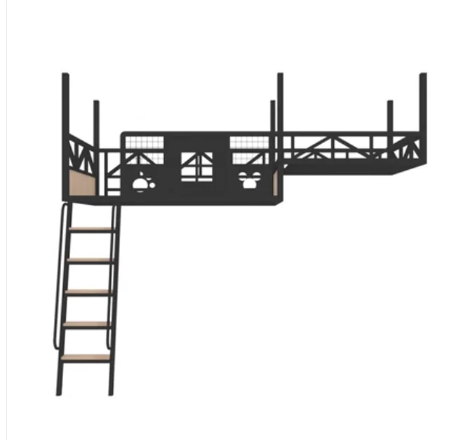 

Wrought iron hammock Loft storage deck shelf hanging duplex second floor bed loft bed