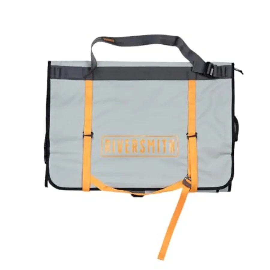 

Fly Fishing Wader Boot Bag Waterproof Nylon Gear-Roll with Changing Mat, Black Color, Rod Net Storage, Waterproof Pocket