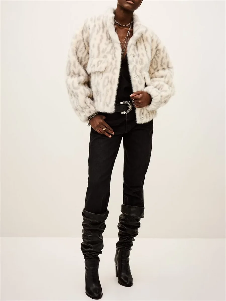 

2025 Women's Winter Fur Coat Furry Loose Casual Turtleneck Women's Jacket Outerwear Y2k Clothes New Fashion High Quality Tops