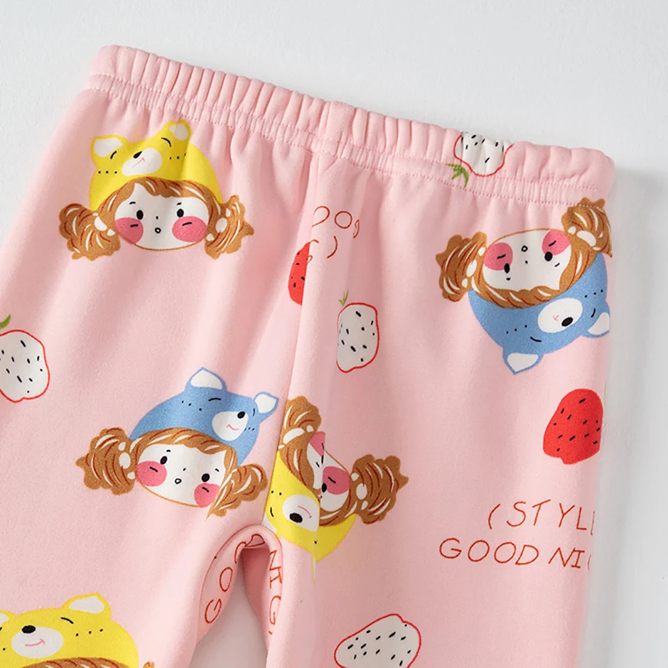 2-teiliges Herbst- und Winter-Kinder-Plüsch-dickes warmes Heim-Unterwäsche-Set für Jungen und Mädchen, lustige und niedliche Oberteile, bequeme Hosen – Detail 37