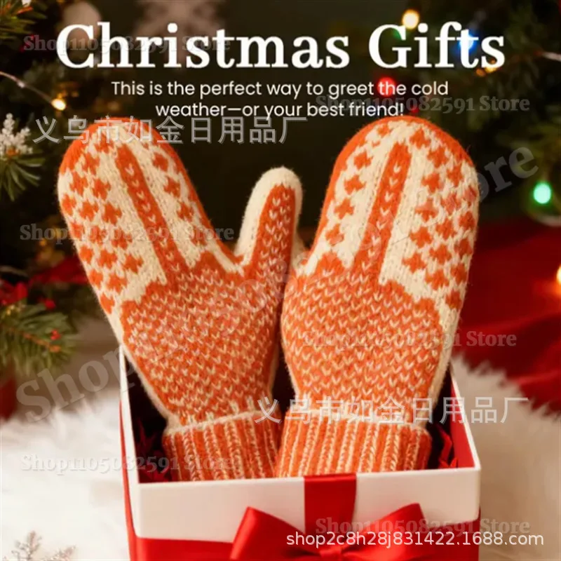 

The Naughty List Mittens | Cozy Knit with A Hidden Attitude,Hand Knitted Hidden Middle Finger Winter Warm Mittens for Women Gift