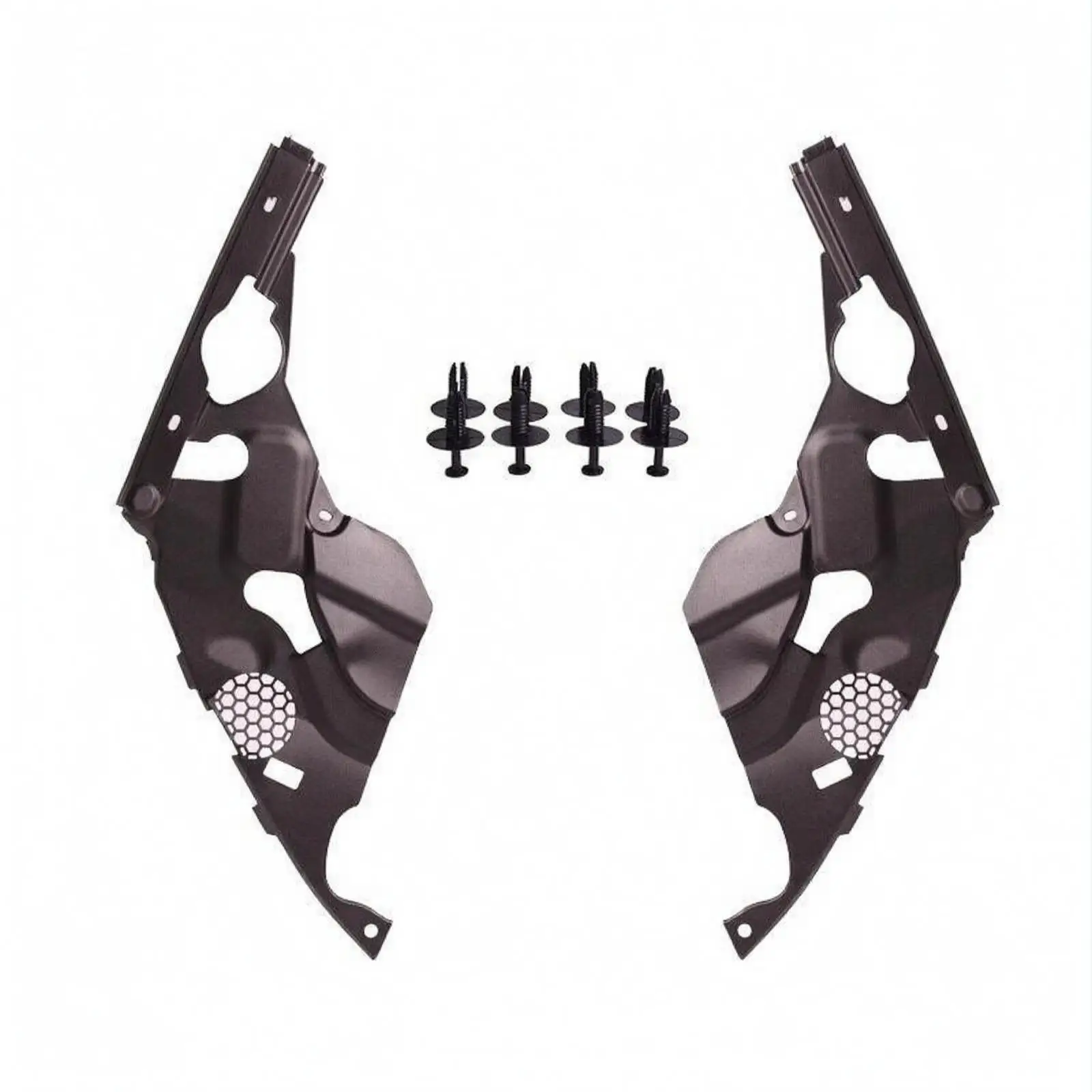 Vented Headlight Cover Plate Honeycomb Vent Fasten-on Headlight Cover Plate Mounting Clips Lamp Guard for Engine Bay