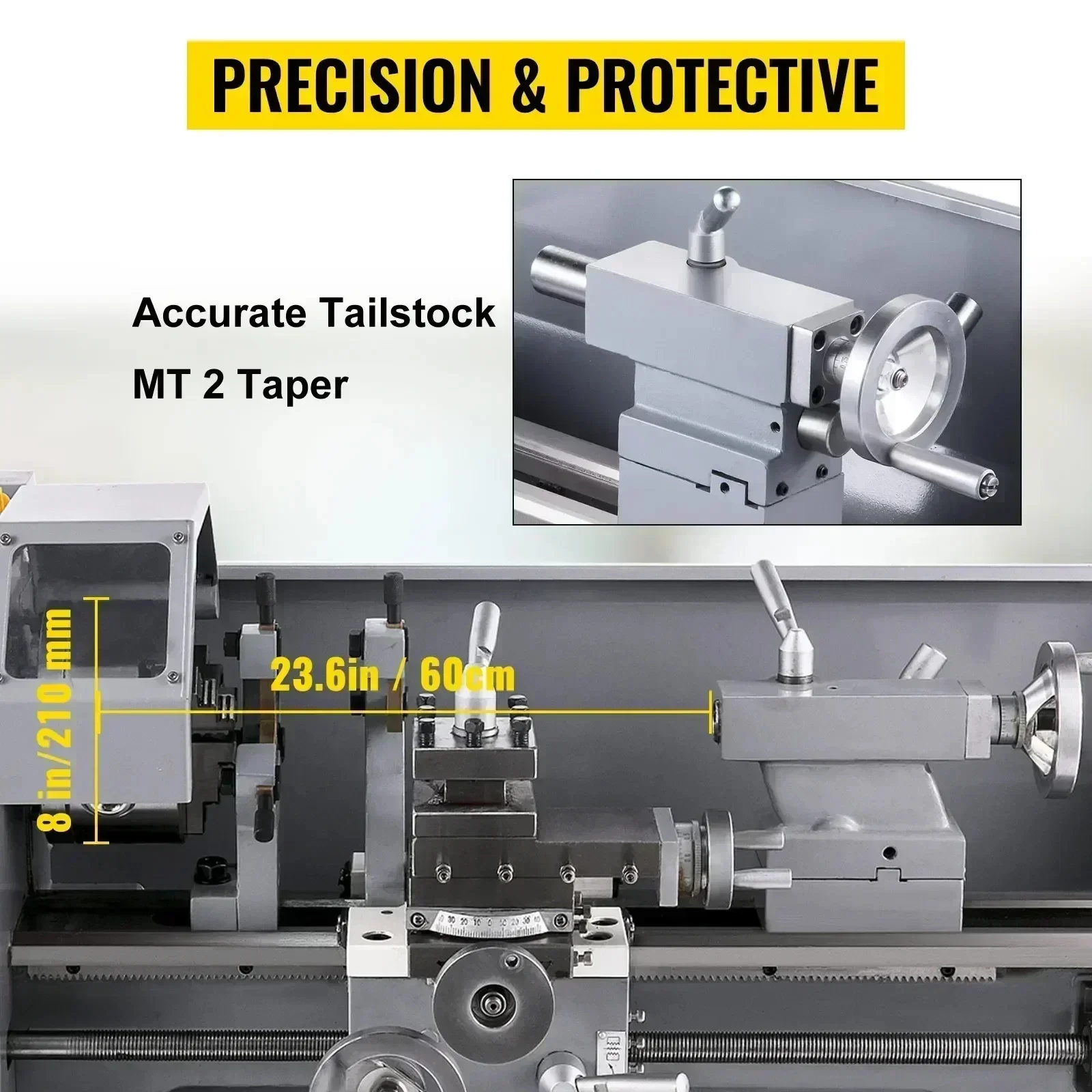 VEVOR Mini Metal Lathe Metal Mini Lathe Tool Variable Speed Large Swing Range Lathe for Small Mechanical Machine Tool