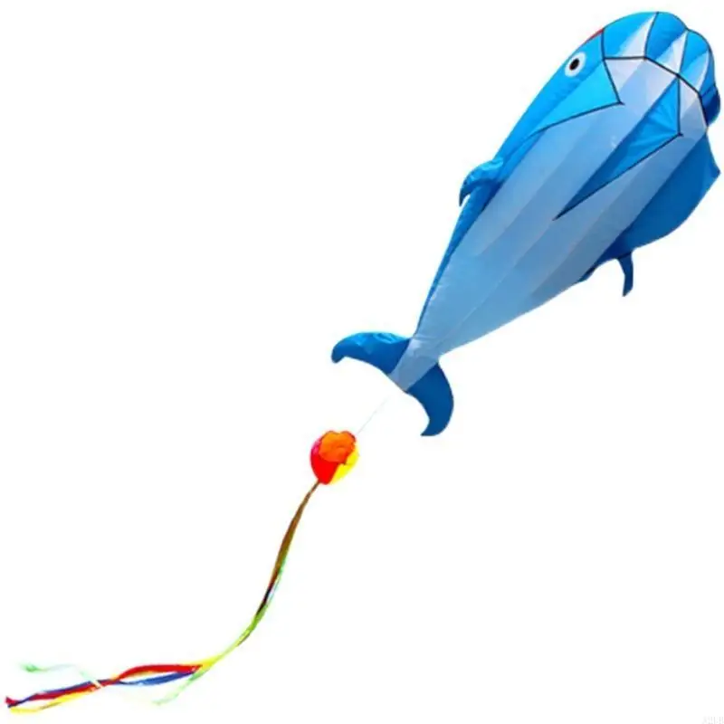 86.6x43.3" 밝은 색상의 재미있는 휴대용 키트 A2UB가 포함된 거대한 돌고래 연 장난감용