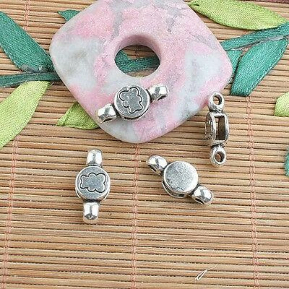 20PCS 19x8mm,loop:2mm TIBETAN SILVER COLOR PATTERN CONNECTOR FINDINGS H0756